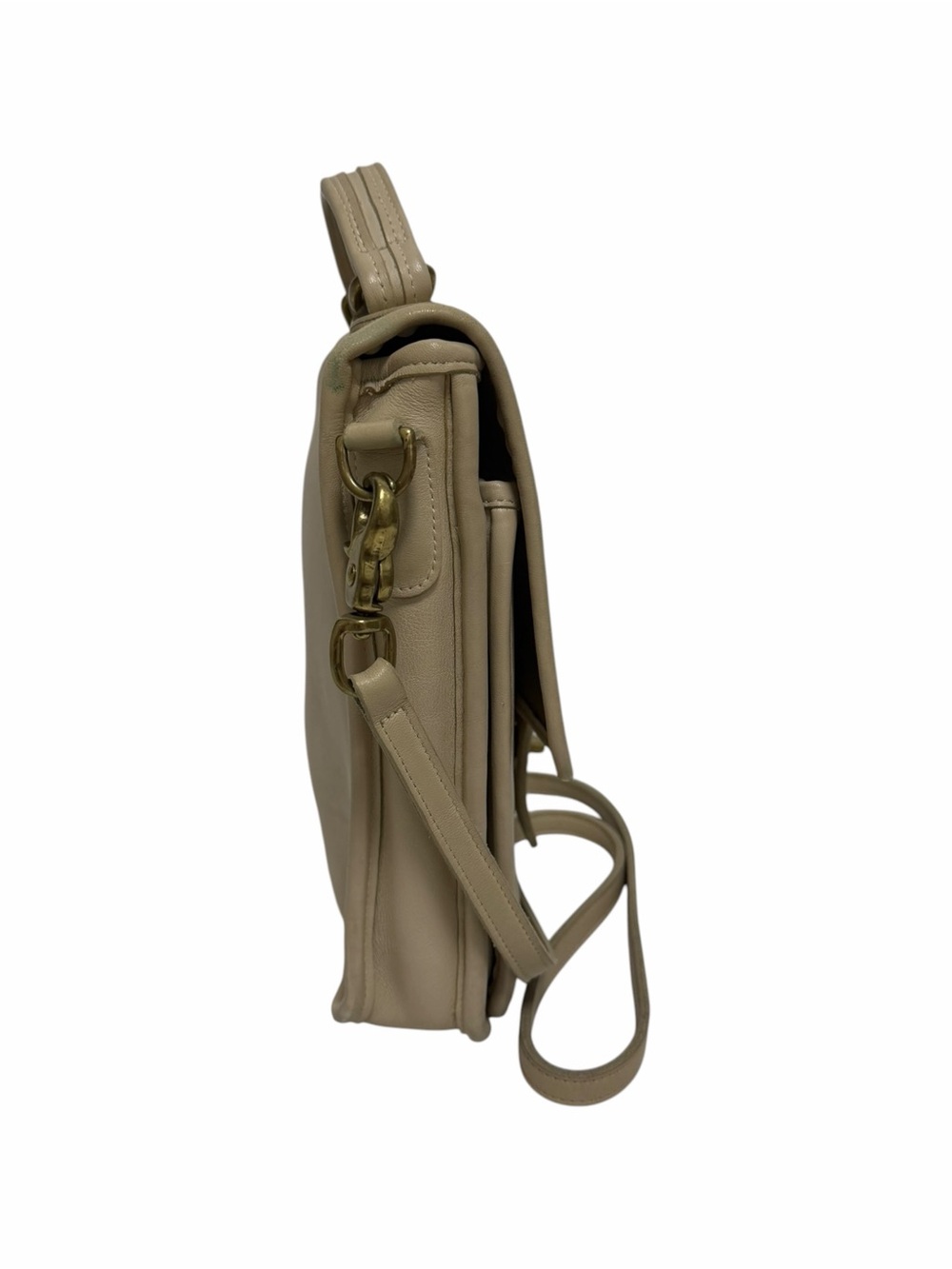 Coach Solid Tan Leather Crossbody Handbag - Picture 3 of 8